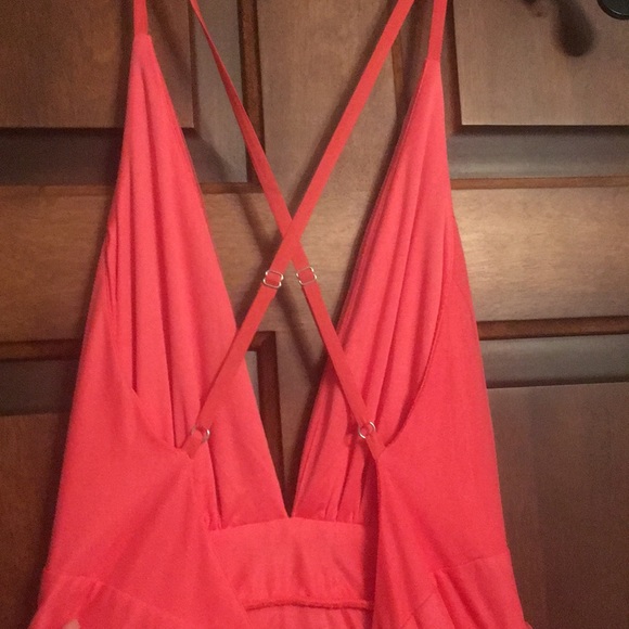 Coral evening dress - Picture 2 of 8